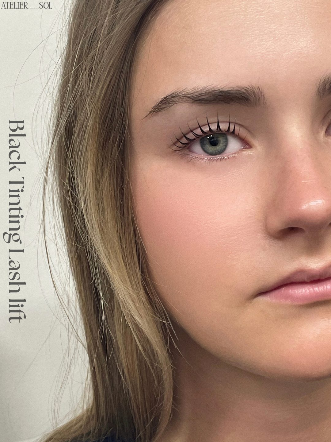 Black tinting lash lift