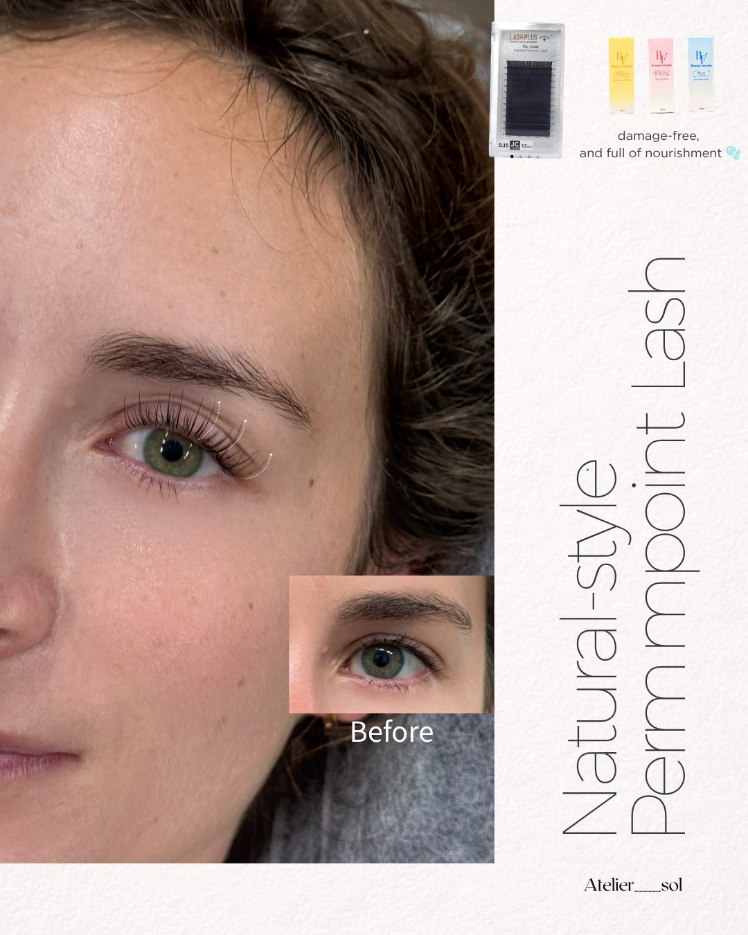 Natural style perm point lash