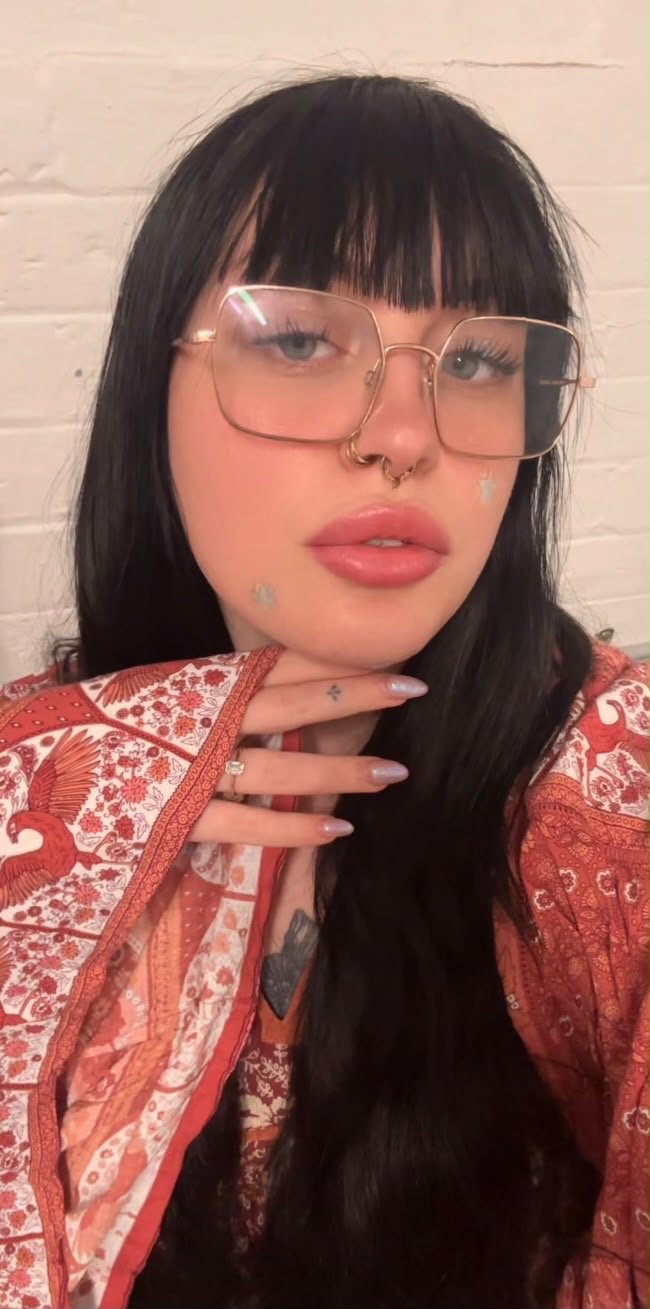 Client photo after her lip blush appointment