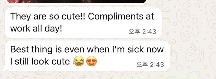 Client message about compliments at work